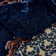 thumbnail image 7 of Heavy Thick Fleece Blanket King Size, 9lbs,1 Ply Silky Soft Warm Flower Embossed Raschel Winter Blanket, Minky Soft Plush Blanket for Sofa Bed, 85"x95", Navy Blue, 7 of 7