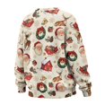 thumbnail image 5 of HELLHERO Christmas Santa Claus Print Women Sweatshirt Oversized, Long Sleeve Pullover Tops Warm Crewneck Sweater with Pocket Size S, 5 of 7