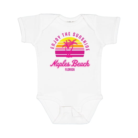 Inktastic Summer Enjoy the Sunshine Naples Beach Florida in Pink Boys or Girls Baby Bodysuit