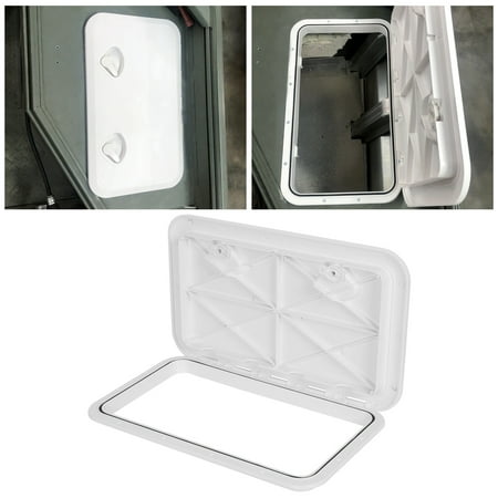 Kojem 24" x 14" Deck Marine Access Hatch & Lid Durable Boat Hatch 180 Hinge Strong Recessed Handle Marine Caravan RV | White (606mm x 353mm)