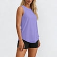 thumbnail image 6 of Husipze Workout Tops for Women Loose Fit Summer Side Split Breathable Sun Protection Sleeveless Athletic Yoga Tank Running Shirts Purple L, 6 of 9