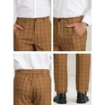 thumbnail image 6 of INSPIRE CHIC Men's Dress Checked Flat Front Business Plaid Formal Pants 34 Brown Black, 6 of 6