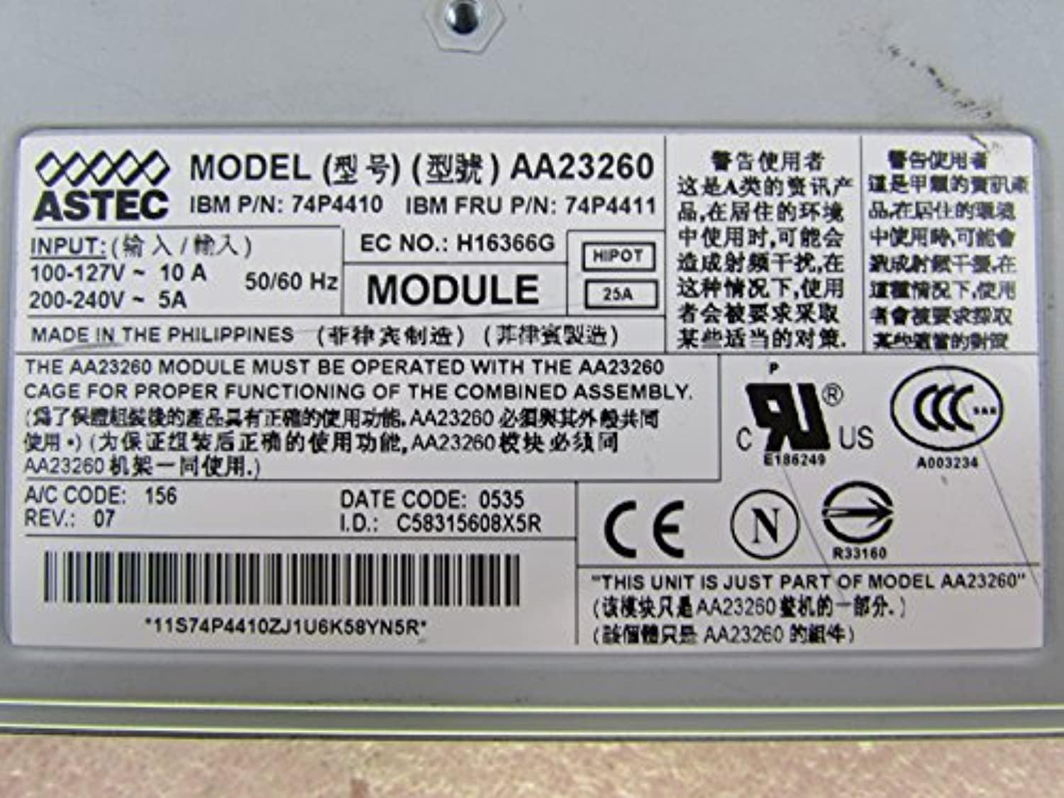 ibm xseries 346 625w hot plug server power supply 74p4411 74p4410 astec aa23260