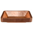 thumbnail image 3 of Premier Copper Products 19-in Rectangle Skirted Vessel Hammered Copper Sink in Polished Copper, 3 of 5