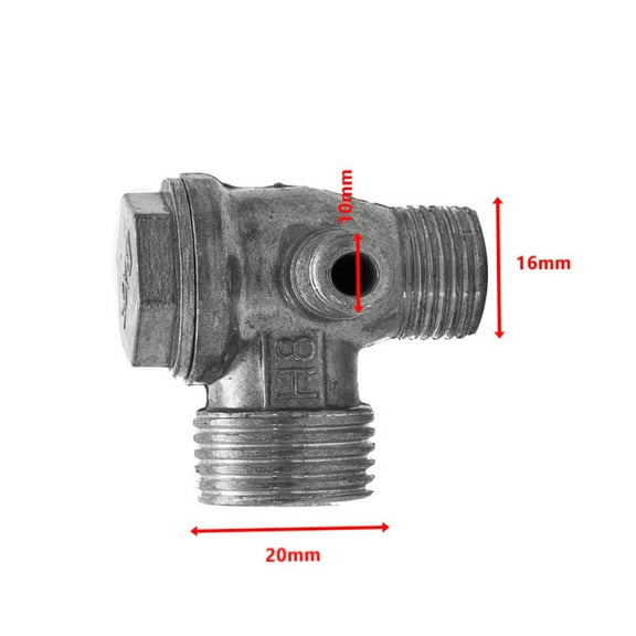 Ruibeauty 3-Port Aluminum Alloy Male Thread Check Valve Connector Tool For Air Compressor