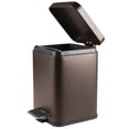 thumbnail image 6 of mDesign Square Metal 1.5 Gallon Step Trash Can with Lid/Liner Bucket - Bronze, 6 of 6