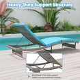 thumbnail image 3 of YODOLLA Ensemble de Loisirs Extérieur 3 Pcs, Chaise Longue Courbée Réglable avec table d'Appoint, Mobilier en Rotin PE durable, Bleu, 3 of 10