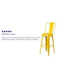 thumbnail image 4 of Flash Furniture Commercial Grade 30" High Yellow Metal Indoor-Outdoor Barstool with Removable Back, 4 of 12