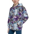 thumbnail image 2 of Sikiie Purple Marble Texture Youth Hoodie Sweatshirt Pullover Hooded Classic Casual Essentials Hoodiefor Boys Girls Kids -Small, 2 of 6