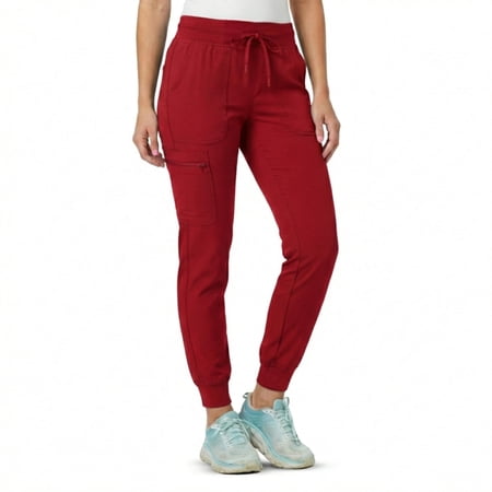 MediChic Jogger Scrub Pants for Women, Soft 4-Way Stretch Women's Medical Scrub Pants, 6-Pockets with Ribbed Waistband and Drawstring, For Nurses, Doctors, and Health Workers