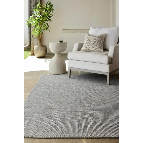 BoutiqueRugs Mirit Traditional, Transitional Area Rug - Outdoor Safe - Light Gray, Denim - 1'11" x 2'11"