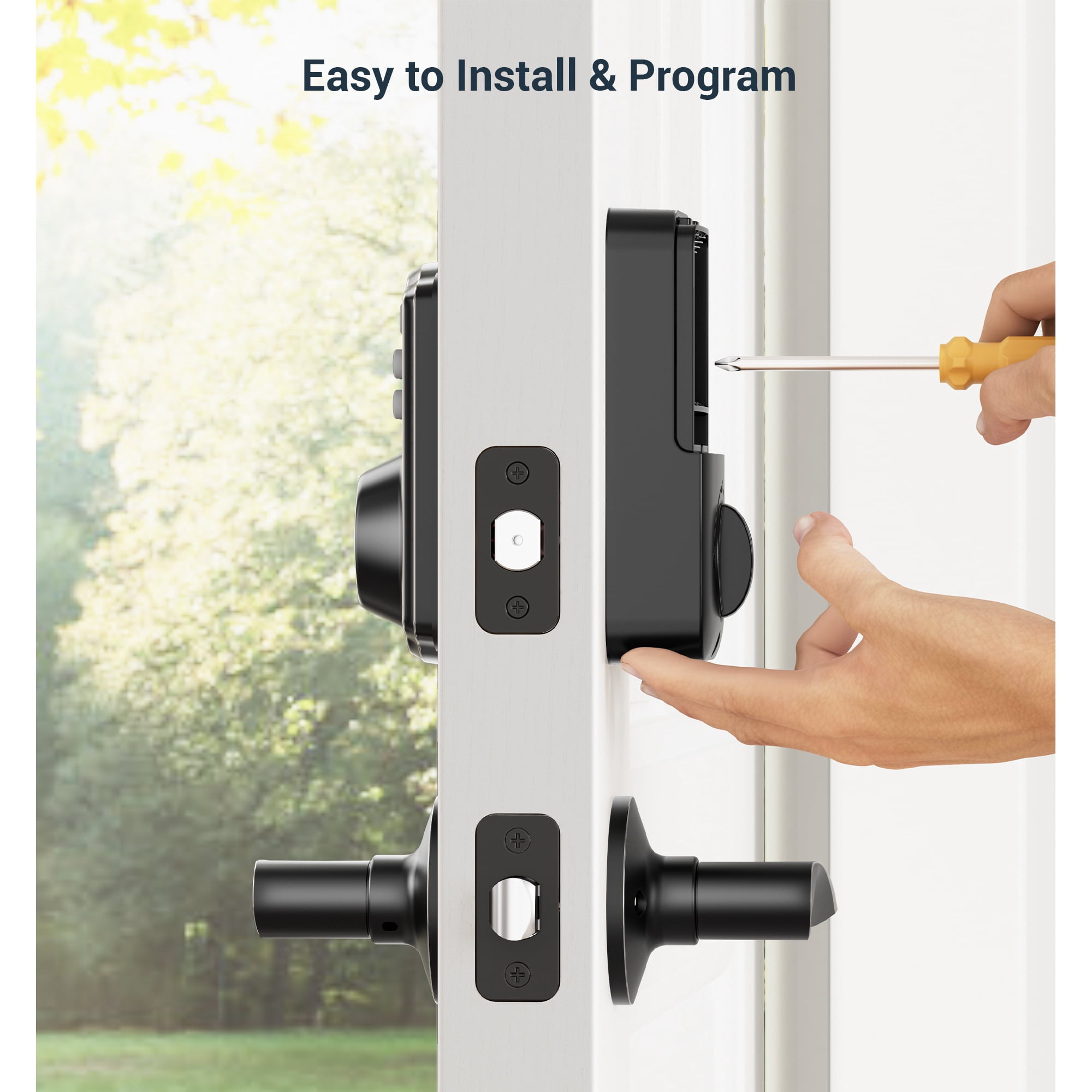 Veise Keyless Entry Door Lock Matte Black photo 6