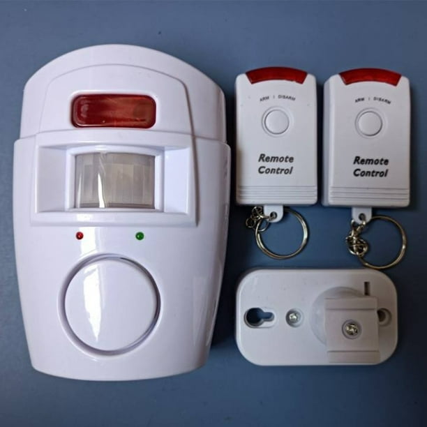 Alarma De Sensor De Movimiento Inalámbrico Alarma detectora de movimiento con 2 controles remotos Alarma infrarroja Sistema de seguridad para el hogar