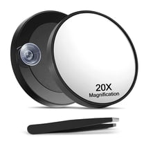ACDANC 20X Magnifying Mirror with 2 Suction Cups, 3.5 inches Magnified Makeup Mirror and Slant Tweezers, 1PCS
