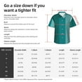 thumbnail image 5 of Honeii Teal Color Print Men’s Hawaiian Shirt,Classic Button-Down Short Sleeve Shirt, for Beach, Vacation, and Outdoor Activities,Medium, 5 of 7