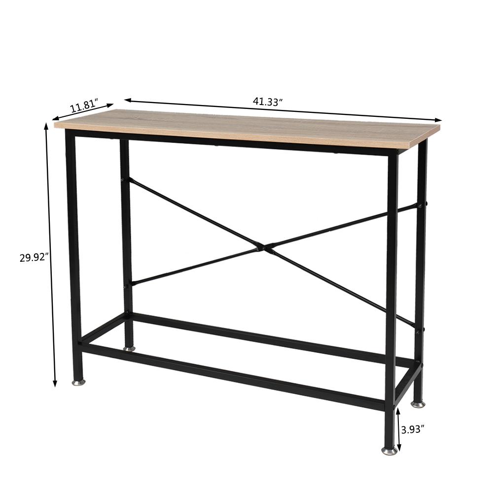 Ktaxon Console Table Sturdy Metal Frame Sofa Table TV Stand with Scratch-Resistant & Water-Resistant Wooden Top - image 3 of 10