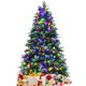 thumbnail image 1 of Árbol navideño Costway nevado preiluminado 210 cm 11 modos de flash 450 luces multicolores, 1 of 4