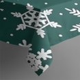 thumbnail image 3 of Green Christmas Snowflake Pattern Rectangle Tablecloth 60"x84",Waterproof Polyester Rectangle Table Cloth, Wipeable Spillproof Polyester Tablecloth for Dining, Camping, Indoor and Outdoor, 3 of 5