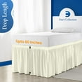 thumbnail image 5 of 42 Inch Drop Full XL Size Dorm Bed Ivory Solid Bed Skirt Lightweight Ruffled Pattern Split Corner Premium Hotal Quality With Flexible Elastic & Fade Resistent, 5 of 7