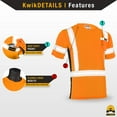 thumbnail image 4 of KwikSafety (Charlotte, NC) RENAISSANCE MAN Short Sleeve Safety Shirt (w/POCKET) Class 2 ANSI OSHA Custom High Visibility Reflective Tape Construction Security Hi Viz Work Clothing Men | Orange Large, 4 of 7