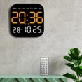 thumbnail image 3 of Reloj despertador digital con calendario y ajuste de brillo de 10 niveles. Configuración de alarma. Naranja, 3 of 9