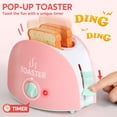 thumbnail image 2 of Juego de juguetes de cocina JOYIN Play para cafetera, batidora y tostadora, color rosa, 2 of 8