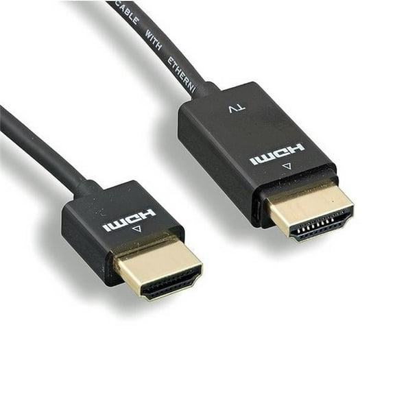 CableWholesale  Ultra-Slim Active High-Speed 36AWG HDMI Cable with Ethernet & RedMere chipset, Black - 10 ft.