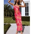 thumbnail image 3 of Vestido largo Realtix con estampado de satén de verano sin espalda para mujer, 3 of 6