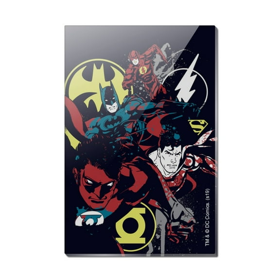 Justice League Character Graffiti Rectangle Acrylic Fridge Refrigerator Magnet
