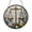 Acrylic 3.5 Inch, variant on Stained Glass Justice Scale Window Hanging Ornament, Law Inspired Decor, Artistic Light Reflection Accent