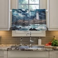thumbnail image 3 of GZHJMY 36 Inch Length Kitchen Curtains Lighthouse 2 Panels Half Window Sheer Curtains Rod Pocket Farmhouse Short Drapes for Bathroom Cafe Basement Home Decor, 3 of 7
