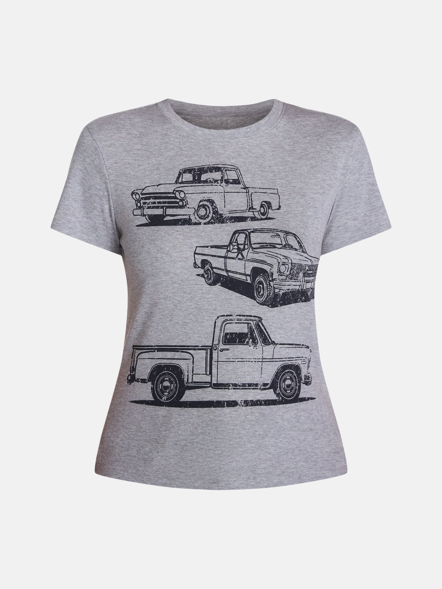 Junior's Graphic Baby Tee, Texas Trucks, Sizes XXS-XXL
