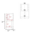 thumbnail image 3 of FM FURNITURE Toyei Bar Cabinet with Bottle Rack Engineered Wood Beige, 3 of 7