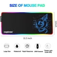 thumbnail image 2 of RGB Gaming, LED Extra Large Douce avec 15 Modes d'Éclairage, Tapis Dragon Anime, Surface Lisse Imperméable pour Gamer Ordinateur 31.5 X 12 Pouces (Rouge), 2 of 7