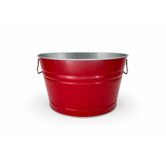 Large Red Party Tub, Metal, 14.5 Inch, by Behrens