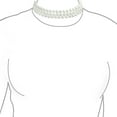 thumbnail image 3 of Bling Jewelry Womens Classic Bridal 3 Strand Wide White Simulated Pearl Choker Collar Necklace, 3 of 6