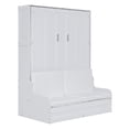 thumbnail image 4 of Euroco Wood Queen Size Murphy Bed with Cushion, Wall Bed with Sofa, White, 4 of 12