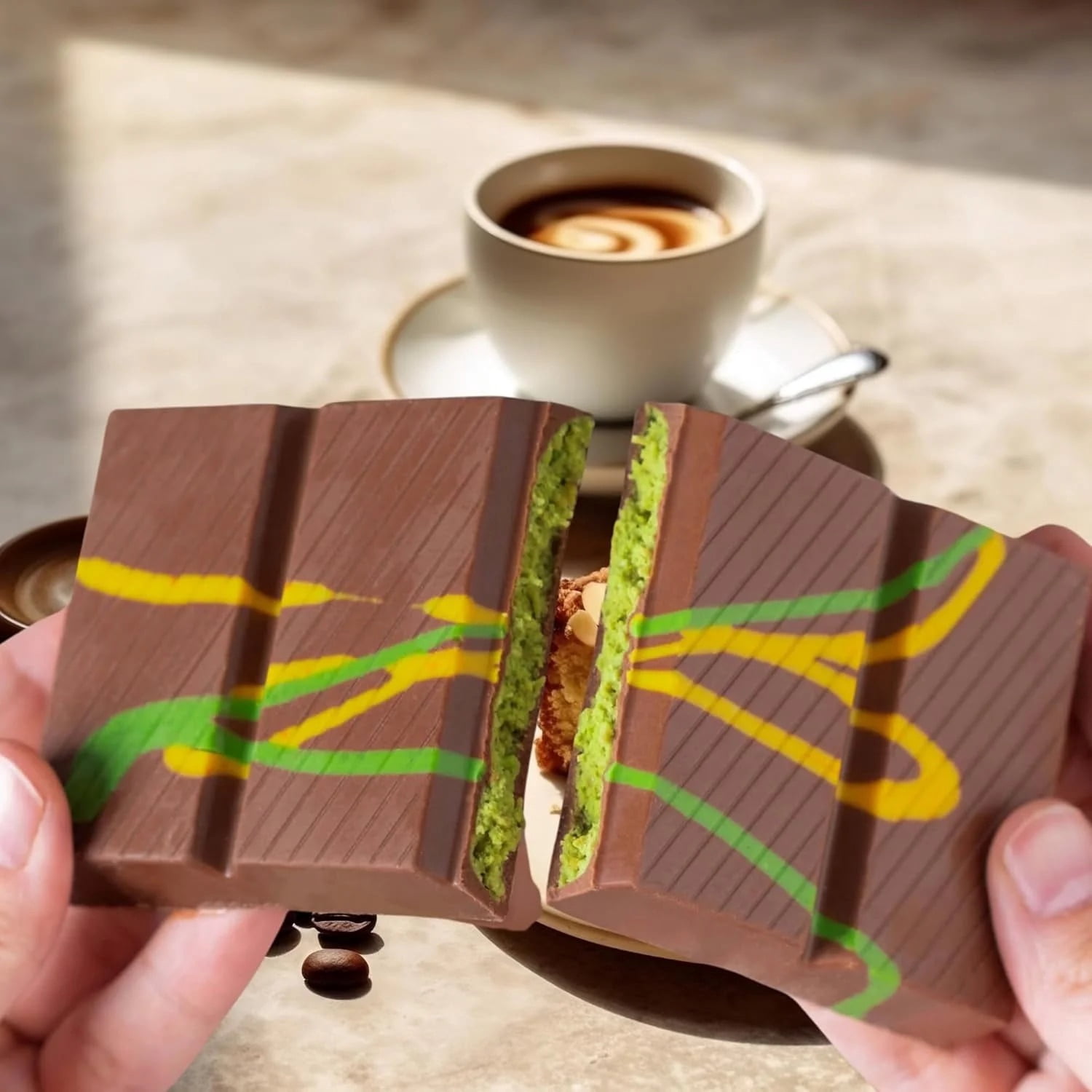 2 Pack - Beyoglu Dubaco Dubai Chocolate Bar Pistachio I Viral Knafeh Chocolate Bar with Pistachio Cream and Kataifi, 3.36 oz (95gr)