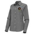 thumbnail image 2 of Women's Antigua Black Atlanta United FC Porter Woven Tri-Blend Long Sleeve Button-Up Shirt, 2 of 3