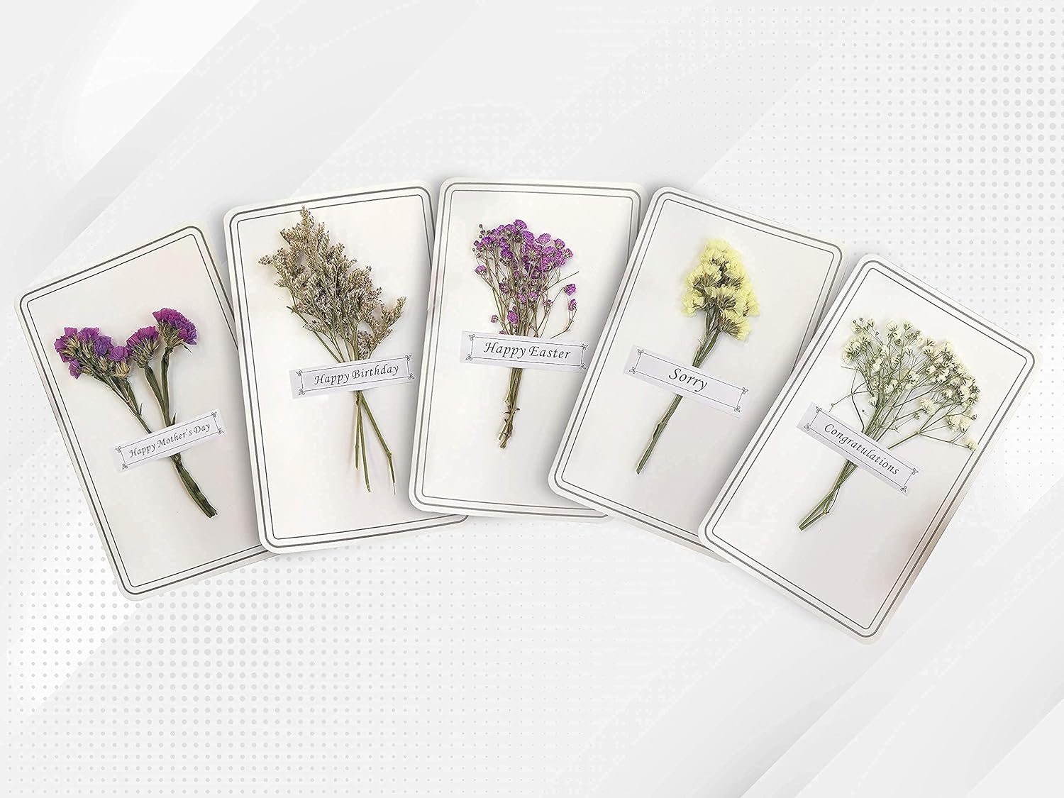 Handmade Real Flower Greeting Cards For All Occasions With Envelopes, Great For Personalized Thinking of You Cards, Unique Thank You Cards, Cute Note Cards