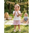 thumbnail image 5 of BemeyourBBs Baby Girl 1st Birthday Outfits One Years Old Birthday Clothes Chick Number Embroidery Short Sleeve Ruffle Shirt Tops and Plaid Shorts Set Summer Clothing, 5 of 9