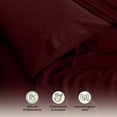 thumbnail image 5 of Lux Decor Rayon from Bamboo Blend Sheets Set Queen - 4 Piece Deep Pocket Bed Sheets Set, Burgundy, 5 of 8