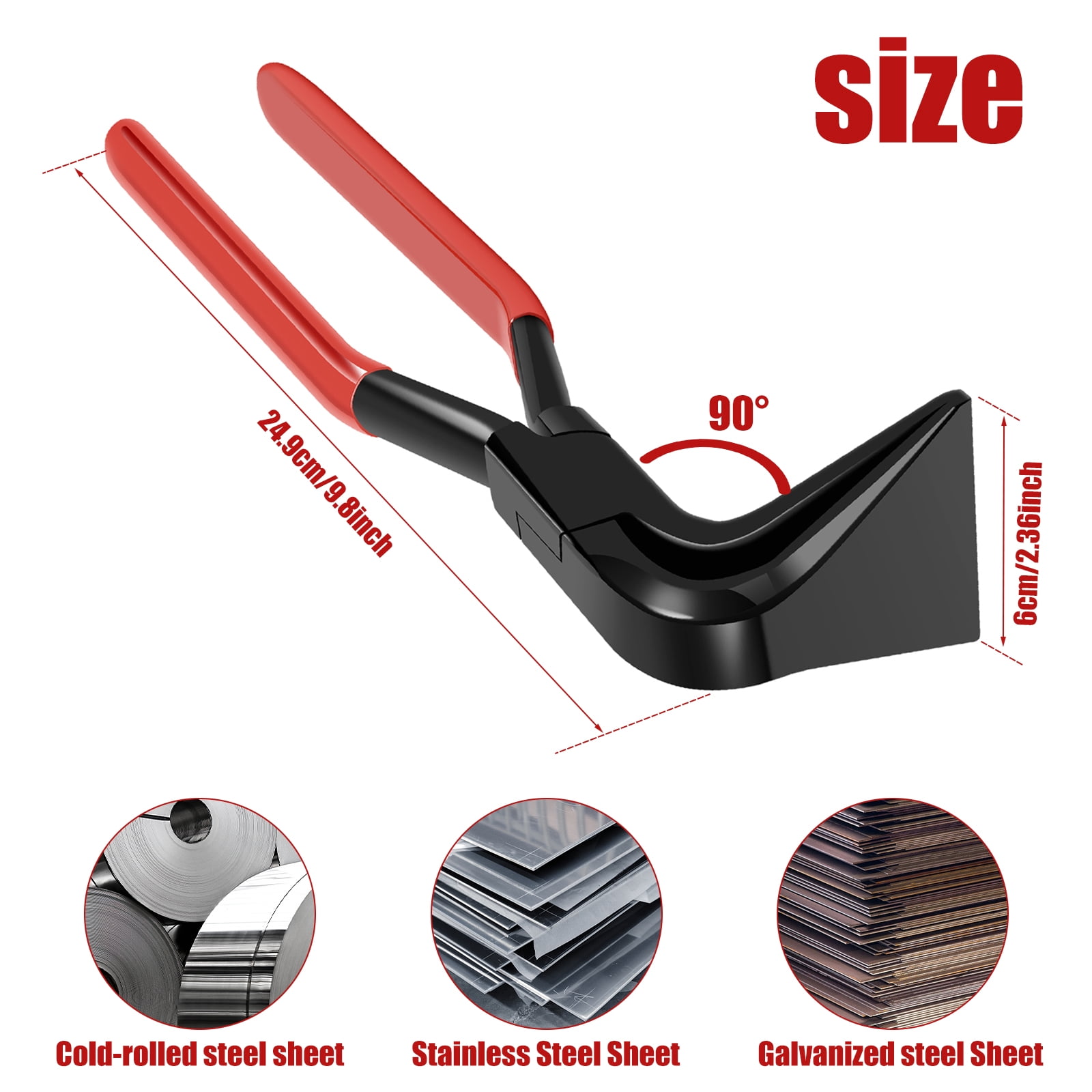 Hand Seamers Metal Steel Sheet Metal Bender Durable Metal Bending and Flattering Pliers Straight/45°/90° Sheet Metal Tools Set for Bending and Flattening Sheet Metal
