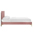 thumbnail image 3 of Platform Bed Frame, Tufted, King Size, Pink, Velvet, Mid Century Bedroom, Modern Contemporary Boutique HB35627, 3 of 8
