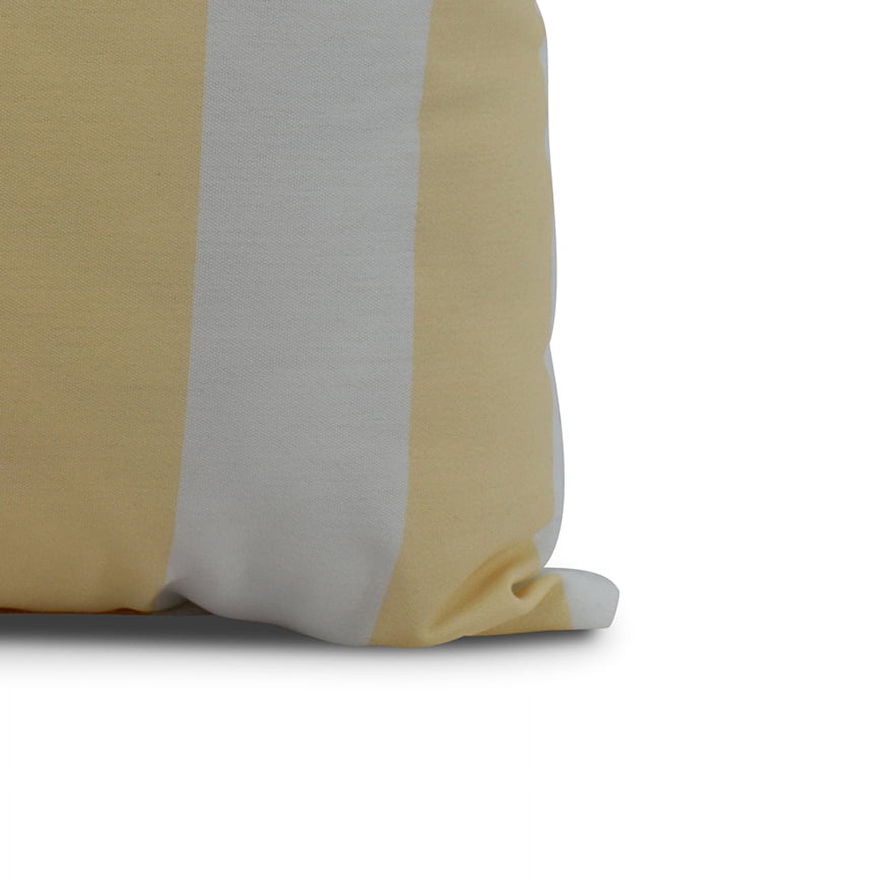 Simply Daisy, 20" x 20" Rugby Stripe, Stripe Print Outdoor Pillow, Yellow