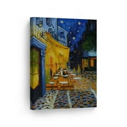 Smile Art Design Café Terrace at Night by Vincent Van Gogh Canvas Wall Art Print Artwork Classic Modern Art Living Room Bedroom Decor Ready to Hang Made in the USA - 12x8