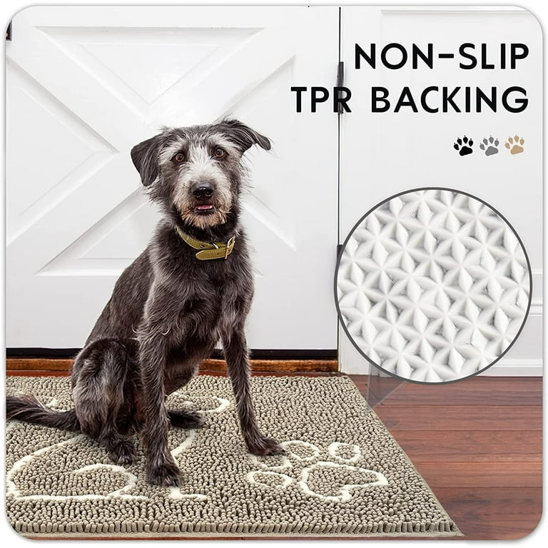 Absorbent Chenille Door Mat for Entryway, Soft, Washable Dog