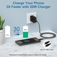thumbnail image 5 of USB C Block, 2 Pack PD 20W Type C Charger Block with USB C to C Charging Cable, Type C Charger Fast Charging USB C Wall Charger Adapter Plug Type C Brick Cube Compatible for iPhone, Samsung, Black, 5 of 7