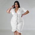 thumbnail image 4 of AURA Women Plus Size Mesh Layered V Neck Dress Sexy A Line Midi Summer Vacation Dress, 4 of 6