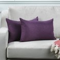 thumbnail image 1 of 3S Brother's Solid Cushion Cover Super Soft & Cozy Home Décor Throw Pillow Case for Chair Couch Bedroom & Livingroom Décor Pillowcase with Invisible Zipper Set of 2 Pieces - Purple 12"x20" Each, 1 of 8